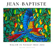 Red Macaw in Mango Tree Painting by Daniel Jean-Baptiste
