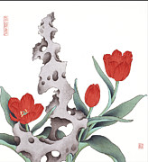 Red Tulip I Painting by Da Mei and Wen Lin