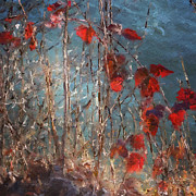 Red Wildflowers Pyrography by Bonnie Bruno Red Wildflowers Pyrography by Bonnie Bruno