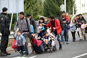 Refugees at Slovenia - Austria Border, November 19, 2015 Photograph by Vichinterlang
