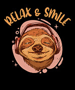 Relax Smile Sloth Lazy Chill Digital Art by Toms Tee Store