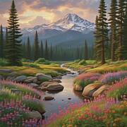 Restful Mountain Stream Digital Art by Allen Nice-Webb Restful Mountain Stream Digital Art by Allen Nice-Webb