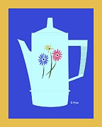 Retro Flower Coffee Percolator Digital Art by Donna Mibus