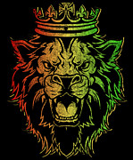 Retro Lion of Judah Rastafarian Digital Art by Flippin Sweet Gear