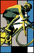 Retro Mondrian Road Racer Digital Art by Sassan Filsoof