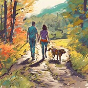 Retro Nature Walk retro style Digital Art by Retro Movie Posters
