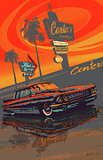 Retro Pontiac Bonneville Painting by Sassan Filsoof Retro Pontiac Bonneville Painting by Sassan Filsoof