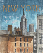 Retro Travel Poster New York Painting by Debbie DeWitt