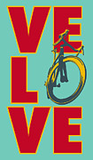 Retro Velo Love Cycling poster Painting by Sassan Filsoof