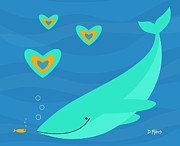 Retro Whale Digital Art by Donna Mibus