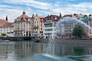 Reuss River fountain in Old town Lucerne Switzerland Photograph by Dejan Jovanovic