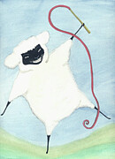 Ribbon Dancer Sheep Number One Painting by Jo Potocki