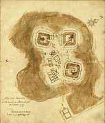 Richmond Defensive fort on Staten Island 1779 Drawing by Vintage Military Maps