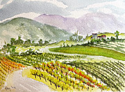 Road down from the Villa at GBV Painting by Roxy Rich