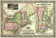 Road Map of the Eastern States 1856 Drawing by Vintage Maps