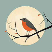 Robin Art  Painting by Lourry Legarde