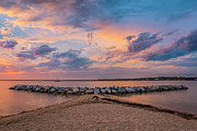 Rock Jetty Sunset Photograph by David Fountain