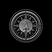 Rocket Insignia Black Digital Art by David Manlove