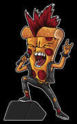 Rocking Pizza Slice Cheesy Singer Music Digital Art by Mister Tee