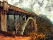 Rocky Creek Bridge, California Painting by Trask Ferrero Rocky Creek Bridge, California Painting by Trask Ferrero