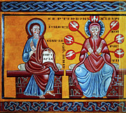 Romanesque Altar Frontal with Jesus and Virgin Mary. From Santa Maria de Lluca Monastery, 12th. Painting by Album