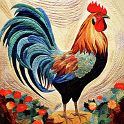 Rooster - King of the Barnyard Digital Art by Peggy Collins