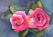 Rose Pairing Painting by Lois Blasberg Rose Pairing Painting by Lois Blasberg