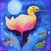 Rosette spoonbill abstract Mixed Media by David McKinney Rosette spoonbill abstract Mixed Media by David McKinney