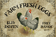 Rustic Chicken Sign Painting by Tina LeCour