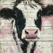 Rustic Farm Cow Painting by Tina LeCour Rustic Farm Cow Painting by Tina LeCour