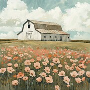 Rustic White Barn Painting by Tina LeCour Rustic White Barn Painting by Tina LeCour