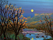 Sabino Canyon Moonrise Painting by Chance Kafka