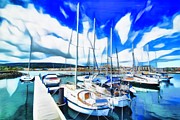 Sailboats at Praia da Vitoria Marina I Photograph by Marco Sales Photography