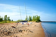 Sailboats Docked on a Sunny Beach Photograph by Victoria Plut