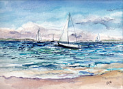 Sailing Day Barnegat Bay Painting by Clara Sue Beym Sailing Day Barnegat Bay Painting by Clara Sue Beym