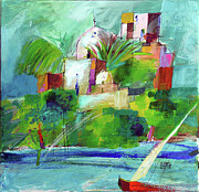 Sailing down the Nile Painting by Elhamy Naguib