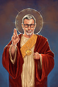 Saint Jeff of Goldblum - Jeff Goldblum Original Religious Painting Digital Art by Vincent Carrozza