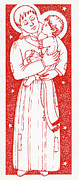 Saint Stanislaus with Holy Child Drawing by William Hart McNichols