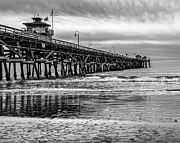 San Clemente Pier in Black and White Photograph by Abigail Diane Photography