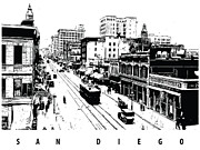 San Diego 1910 in Black and White Digital Art by Long Shot