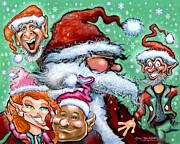 Santa and his Elves Digital Art by Kevin Middleton