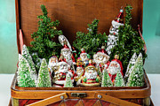 Santa Christmas Ornaments in a Basket Photograph by Cindy Shebley