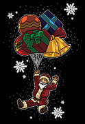 Santa Claus With Balloons Presents And Ornaments Digital Art by Mister Tee