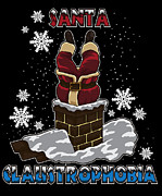 Santa Claustrophobia Merry Christmas Predicament Digital Art by Mister Tee