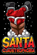 Santa Claustrophobia Santa Stuck In Chimney Digital Art by Mister Tee