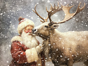 Santa Loves His Reindeer Painting by Tina LeCour Santa Loves His Reindeer Painting by Tina LeCour