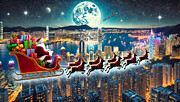 Santa Over Hong Kong Digital Art by Steve Mitchell Santa Over Hong Kong Digital Art by Steve Mitchell