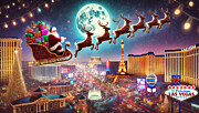 Santa Over Las Vegas Digital Art by Steve Mitchell Santa Over Las Vegas Digital Art by Steve Mitchell