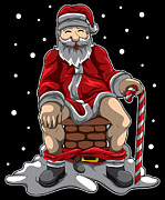 Santa Poops In Chimney Christmas Retaliation Digital Art by Mister Tee