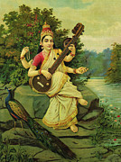 Saraswati Painting by Ravi Varma Saraswati Painting by Ravi Varma